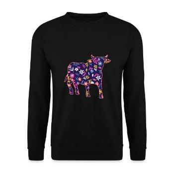 Büffel Rind Ochsen - Unisex Pullover - Schwarz - Vorne - Alina (178cm) & Michal (187cm)