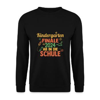 Enfant de 14e année de la rentrée scolaire à la garderie de la maternelle - Sweat-shirt Unisexe - noir - Devant - Alina (178cm) & Michal (187cm)