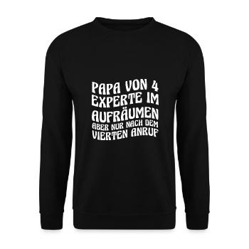 Dad of 4 children - Unisex Sweatshirt - black - Front - Alina (178cm) & Michal (187cm)