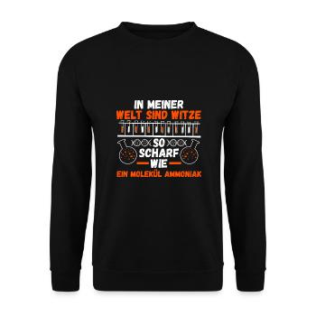 Chemiker Wissenschaft Physik Chemie - Unisex Pullover - Schwarz - Vorne - Alina (178cm) & Michal (187cm)