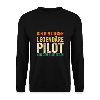 Pilot Fliegen Flieger Helikopter Hubschrauber - Unisex Pullover - Schwarz - Vorne - Alina (178cm) & Michal (187cm)