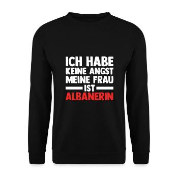 Albanians Albanian Albania - Unisex Sweatshirt - black - Front - Alina (178cm) & Michal (187cm)