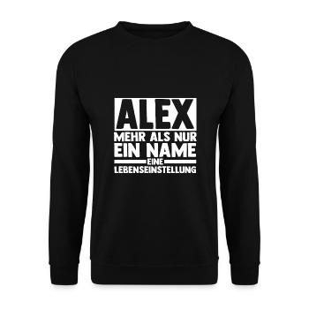 Alexander Alexandra Alexa Alex - Unisex Pullover - Schwarz - Vorne - Alina (178cm) & Michal (187cm)