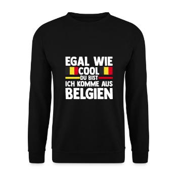 Belgier Belgisch Belgien - Unisex Pullover - Schwarz - Vorne - Alina (178cm) & Michal (187cm)