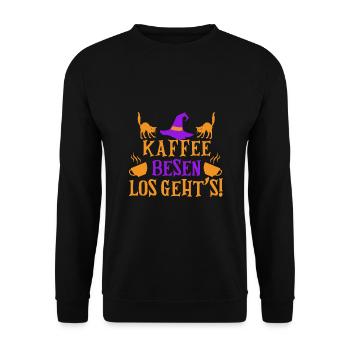 Sorcière Sorcière Balai Sorcière Costume Halloween - Sweat-shirt Unisexe - noir - Devant - Alina (178cm) & Michal (187cm)