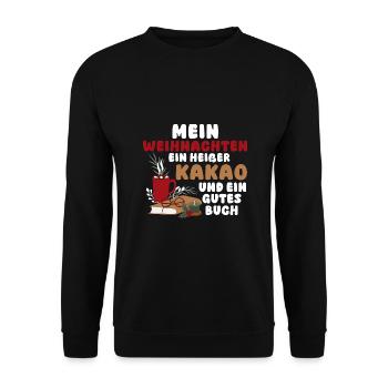 Père Noël Noël Livres de lecture - Sweat-shirt Unisexe - noir - Devant - Alina (178cm) & Michal (187cm)