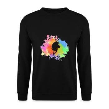 Steckenpferd Hobby Horsing - Unisex Pullover - Schwarz - Vorne - Alina (178cm) & Michal (187cm)