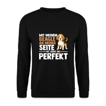 Dog Beagle - Unisex Sweatshirt - black - Front - Alina (178cm) & Michal (187cm)