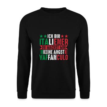 Italy Italian Vaffanculo - Unisex Sweatshirt - black - Front - Alina (178cm) & Michal (187cm)