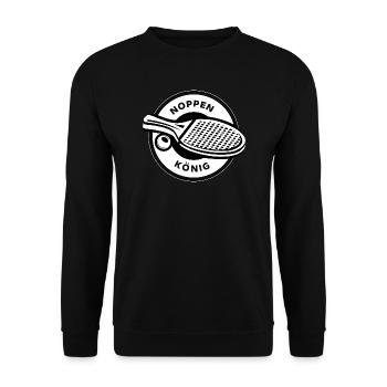 Noppen König Tischtennis Schlaeger Materialspieler - Unisex Pullover - Schwarz - Vorne - Alina (178cm) & Michal (187cm)