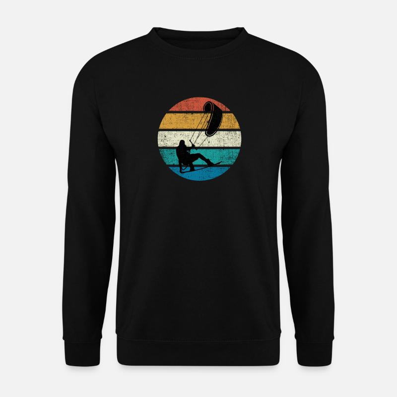 Kiteboarding Kiteboarder Kiteboard Silhouette Nein - Unisex Pullover - Schwarz