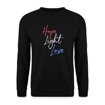 Hope Light Love - Unisex Sweatshirt - black - Front - Alina (178cm) & Michal (187cm)