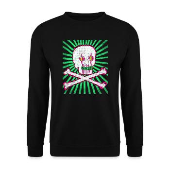 Creepy Calavera for Day of the Dead - Unisex Sweatshirt - black - Front - Alina (178cm) & Michal (187cm)