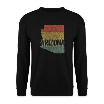 Distressed Retro Arizona - Unisex Sweatshirt - black - Front - Alina (178cm) & Michal (187cm)
