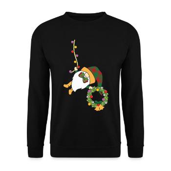 Noël Noël Gnomies - Sweat-shirt Unisexe - noir - Devant - Alina (178cm) & Michal (187cm)