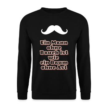 Mann ohne Bauch - Unisex Pullover - Schwarz - Vorne - Alina (178cm) & Michal (187cm)