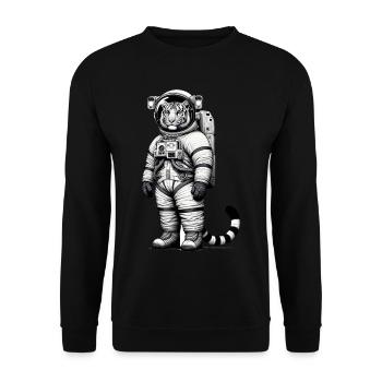 Cute Tiger Astronaut - Unisex Sweatshirt - black - Front - Alina (178cm) & Michal (187cm)