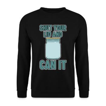 Fermez votre couvercle et peut-il 2 - Sweat-shirt Unisexe - noir - Devant - Alina (178cm) & Michal (187cm)