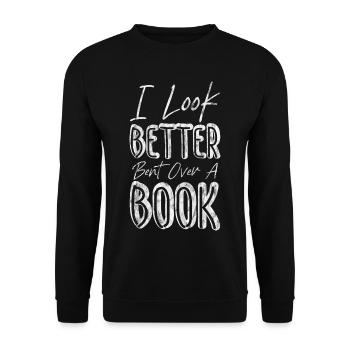 I Look Better Bent Over A Book 3 - Unisex Sweatshirt - black - Front - Alina (178cm) & Michal (187cm)
