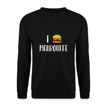 i love malbouffe - Sweat-shirt Unisexe - noir - Devant - Alina (178cm) & Michal (187cm)