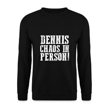 Vorname Dennis - Unisex Pullover - Schwarz - Vorne - Alina (178cm) & Michal (187cm)