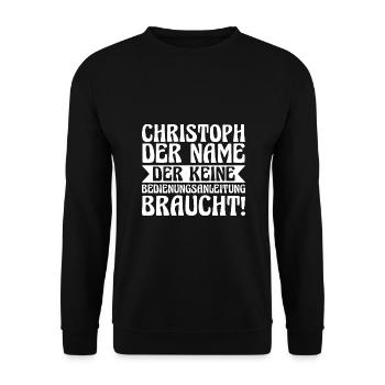 First name Chris Christoph - Unisex Sweatshirt - black - Front - Alina (178cm) & Michal (187cm)