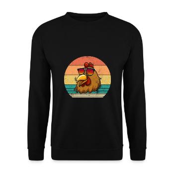 Poules Poule - Sweat-shirt Unisexe - noir - Devant - Alina (178cm) & Michal (187cm)