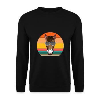 Monter à cheval - Sweat-shirt Unisexe - noir - Devant - Alina (178cm) & Michal (187cm)