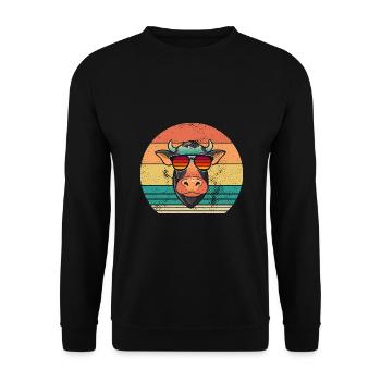Vache Highland Bovins Vaches - Sweat-shirt Unisexe - noir - Devant - Alina (178cm) & Michal (187cm)