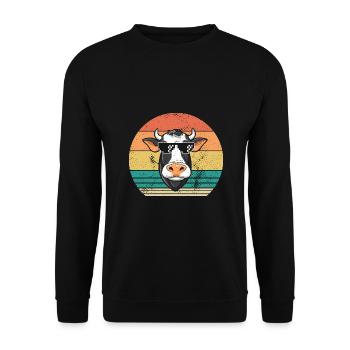 Vache Highland Bovins Vaches - Sweat-shirt Unisexe - noir - Devant - Alina (178cm) & Michal (187cm)