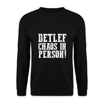 Vorname Detlef - Unisex Pullover - Schwarz - Vorne - Alina (178cm) & Michal (187cm)