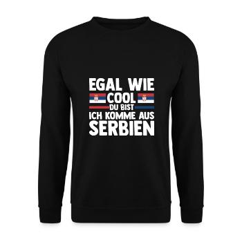 Serbe Serbe Serbie - Sweat-shirt Unisexe - noir - Devant - Alina (178cm) & Michal (187cm)