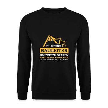 Bauleiter Bauaufsicht Bauleitung - Unisex Pullover - Schwarz - Vorne - Alina (178cm) & Michal (187cm)