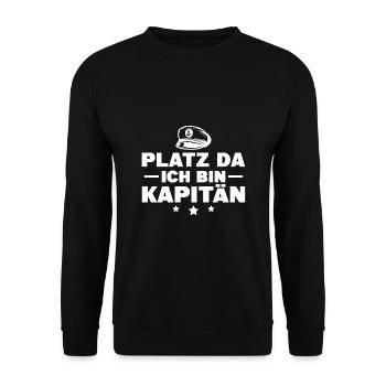 Segeln Bootsfahrer Bootsbesitzer Kapitän Geschenk - Unisex Pullover - Schwarz - Vorne - Alina (178cm) & Michal (187cm)
