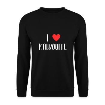 i love malbouffe - Sweat-shirt Unisexe - noir - Devant - Alina (178cm) & Michal (187cm)