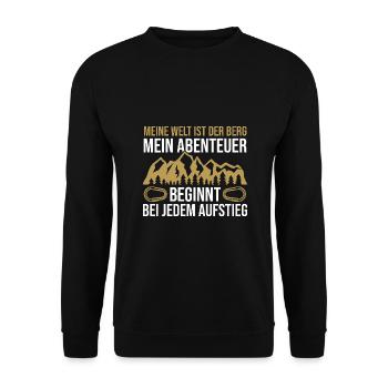 Mountaineer, Hiking, Hiker, Climbing, Mountaineering - Unisex Sweatshirt - black - Front - Alina (178cm) & Michal (187cm)