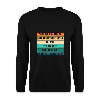 Chien Bière Beagle - Sweat-shirt Unisexe - noir - Devant - Alina (178cm) & Michal (187cm)