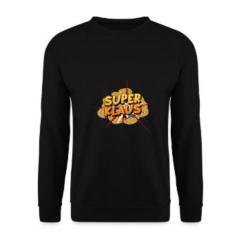 Klaus - Unisex Pullover - Schwarz - Vorne - Alina (178cm) & Michal (187cm)