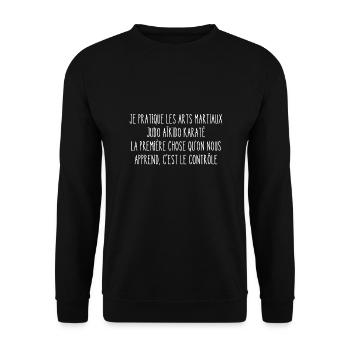 je pratique les arts martiaux - Sweat-shirt Unisexe - noir - Devant - Alina (178cm) & Michal (187cm)