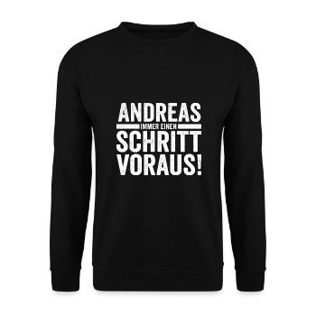 Vorname Andreas - Unisex Pullover - Schwarz - Vorne - Alina (178cm) & Michal (187cm)