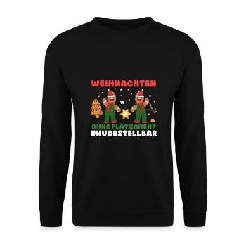 Santa Claus Christmas Christmas Party Cookies - Unisex Sweatshirt - black - Front - Alina (178cm) & Michal (187cm)