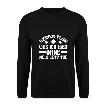 Late riser Shlafen lazy - Unisex Sweatshirt - black - Front - Alina (178cm) & Michal (187cm)