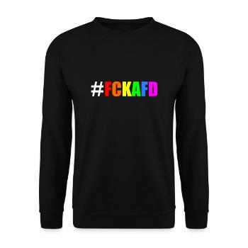 Fck afd - Unisex Pullover - Schwarz - Vorne - Alina (178cm) & Michal (187cm)