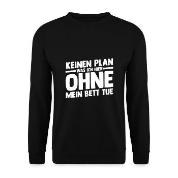 Late riser Shlafen lazy - Unisex Sweatshirt - black - Front - Alina (178cm) & Michal (187cm)