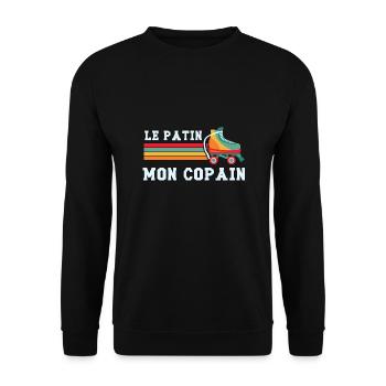 le patin mon copain - Sweat-shirt Unisexe - noir - Devant - Alina (178cm) & Michal (187cm)