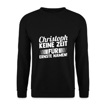 First name Chris Christoph - Unisex Sweatshirt - black - Front - Alina (178cm) & Michal (187cm)