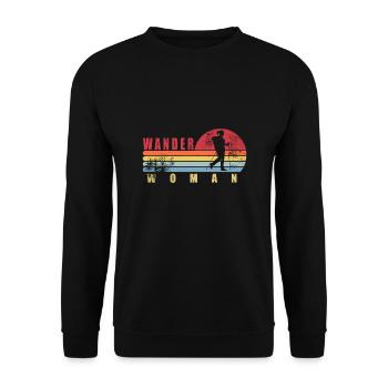 Rétro vintage wanderwoman cadeau femme randonnée - Sweat-shirt Unisexe - noir - Devant - Alina (178cm) & Michal (187cm)