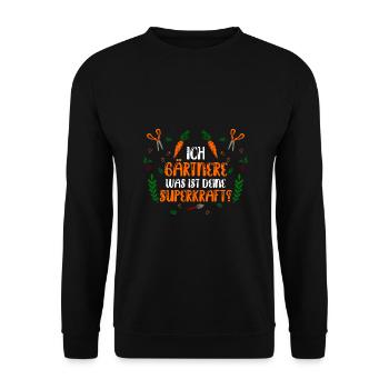 Gardener Hobby Gardener Garden - Unisex Sweatshirt - black - Front - Alina (178cm) & Michal (187cm)