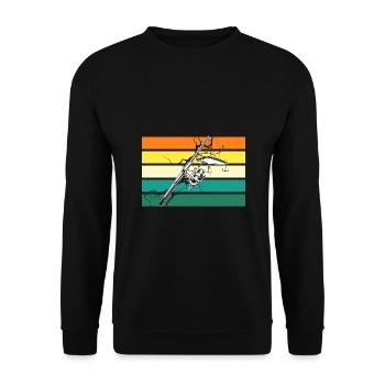 Angler Fishing - Unisex Sweatshirt - black - Front - Alina (178cm) & Michal (187cm)