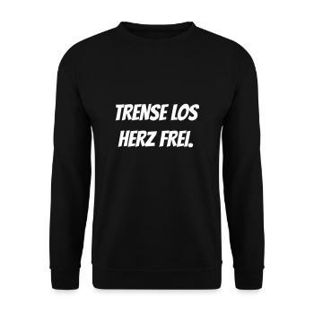 Trense los, Herz frei. - Unisex Pullover - Schwarz - Vorne - Alina (178cm) & Michal (187cm)